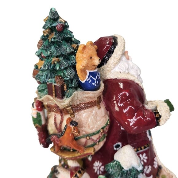 Fitz and Floyd Santa Claus Musical Figurine Christmas Lodge Woodland Animal READ - Picture 8 of 12